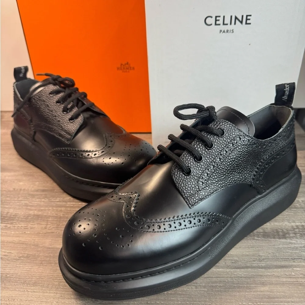 Alexander McQueen Hybrid Lace Brogue Platform Lace Sneaker size 43/US10 $690 - Picture 3 of 10